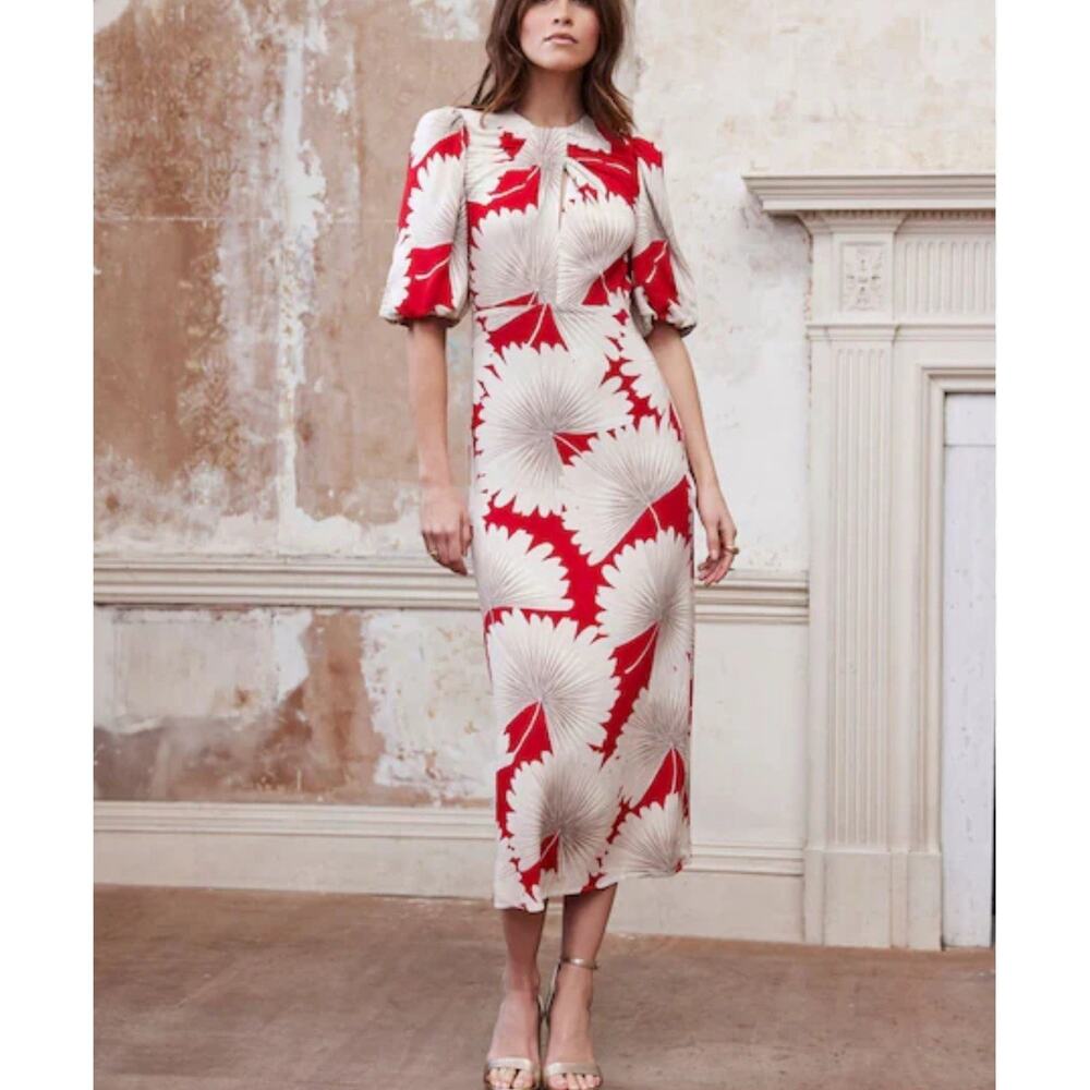 Mint Velvet Floral Round Neck Twist Dress